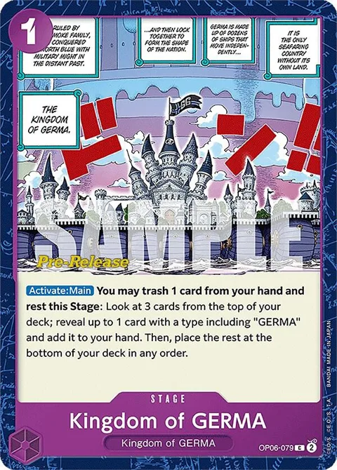 Kingdom of GERMA OP06-079 Pre-Release One Piece card from Wings of the Captain Pre-Release Cards
