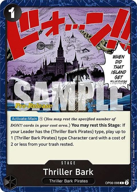 Thriller Bark OP06-098 Pre-Release One Piece card from Wings of the Captain Pre-Release Cards