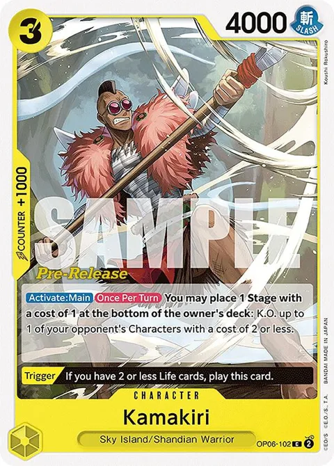 Kamakiri OP06-102 Pre-Release One Piece card from Wings of the Captain Pre-Release Cards