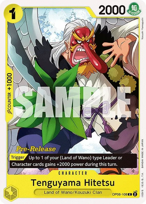 Tenguyama Hitetsu OP06-108 Pre-Release One Piece card from Wings of the Captain Pre-Release Cards
