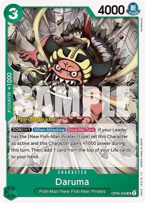 Daruma OP06-029 Pre-Release One Piece card from Wings of the Captain Pre-Release Cards