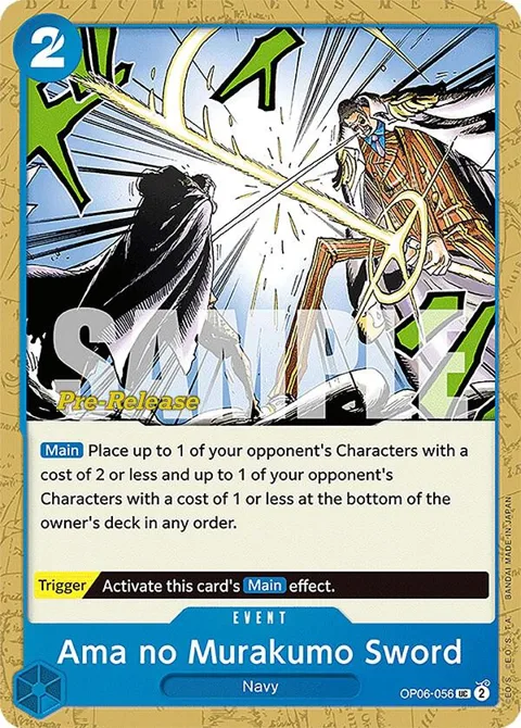 Ama no Murakumo Sword OP06-056 Pre-Release One Piece card from Wings of the Captain Pre-Release Cards