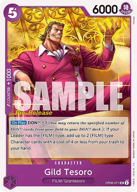 Gild Tesoro OP06-071 Pre-Release One Piece card from Wings of the Captain Pre-Release Cards