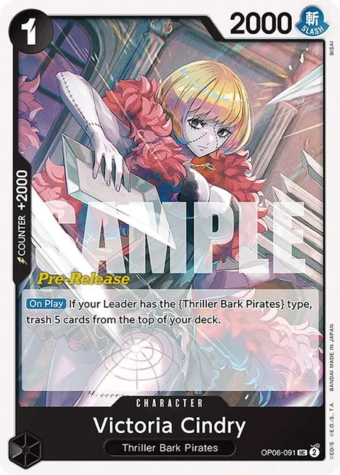 Victoria Cindry OP06-091 Pre-Release One Piece card from Wings of the Captain Pre-Release Cards