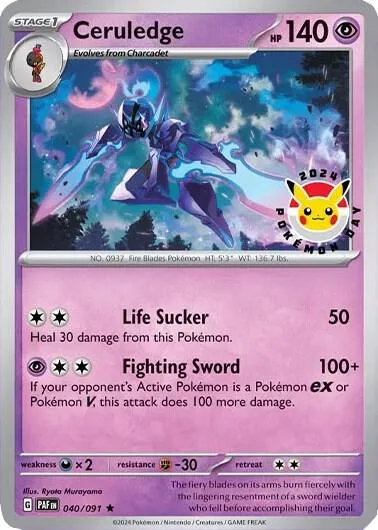 Ceruledge - 040/091 Pokemon Day 2024 Cosmos Holo #040/091 Holofoil Pokémon card from Miscellaneous Cards & Products
