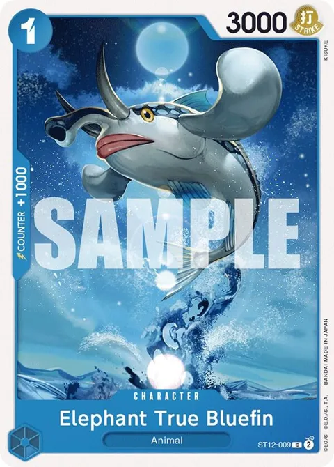 Elephant True Bluefin ST12-009 One Piece card from Starter Deck 12: Zoro and Sanji