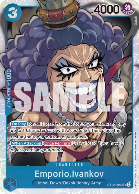 Emporio.Ivankov ST12-010 One Piece card from Starter Deck 12: Zoro and Sanji