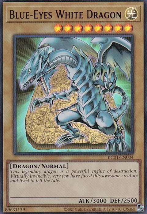 Blue-Eyes White Dragon Ultra Rare KC01-EN004 Yu-Gi-Oh card from 25th Anniversary Ultimate Kaiba Set