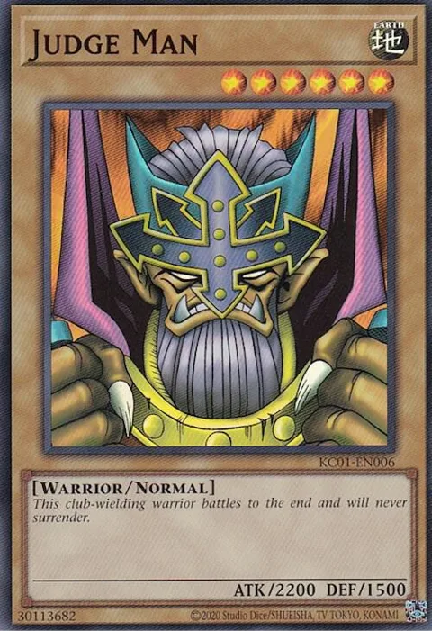 Judge Man KC01-EN006 Yu-Gi-Oh card from 25th Anniversary Ultimate Kaiba Set