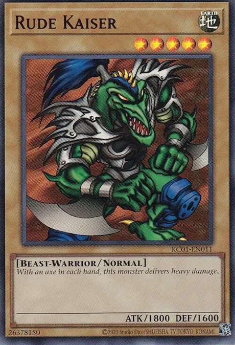 Rude Kaiser KC01-EN011 Yu-Gi-Oh card from 25th Anniversary Ultimate Kaiba Set