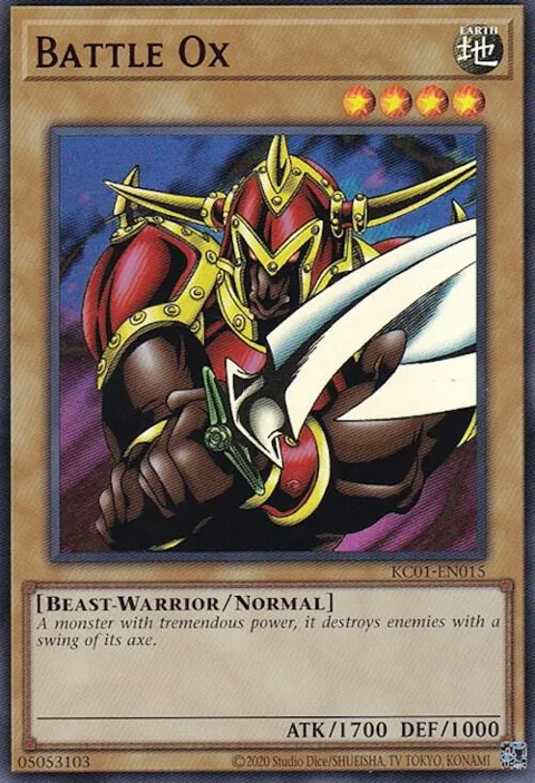 Battle Ox KC01-EN015 Yu-Gi-Oh card from 25th Anniversary Ultimate Kaiba Set