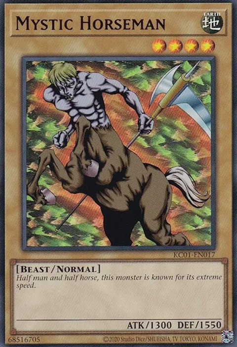 Mystic Horseman KC01-EN017 Yu-Gi-Oh card from 25th Anniversary Ultimate Kaiba Set