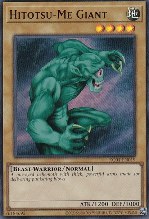 Hitotsu-Me Giant KC01-EN019 Yu-Gi-Oh card from 25th Anniversary Ultimate Kaiba Set