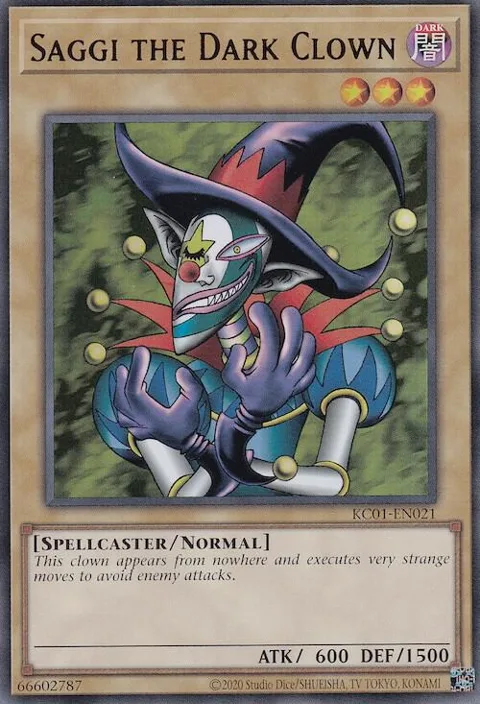 Saggi the Dark Clown KC01-EN021 Yu-Gi-Oh card from 25th Anniversary Ultimate Kaiba Set