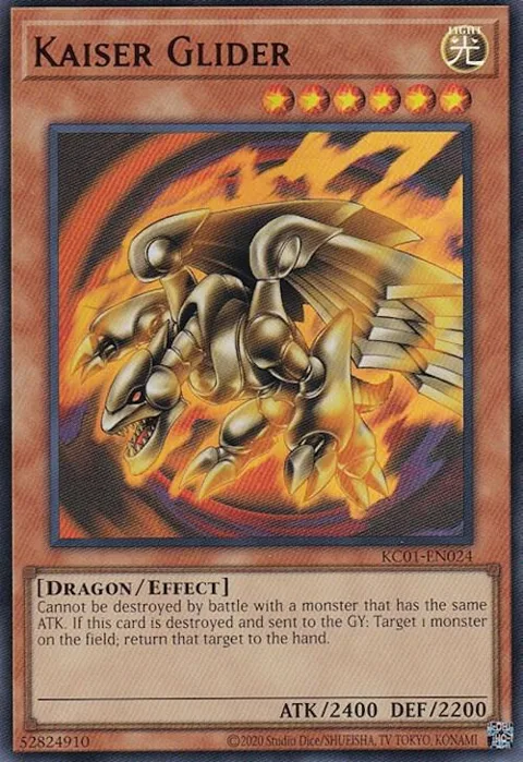 Kaiser Glider KC01-EN024 Yu-Gi-Oh card from 25th Anniversary Ultimate Kaiba Set