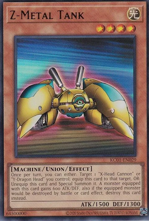 Z-Metal Tank KC01-EN029 Yu-Gi-Oh card from 25th Anniversary Ultimate Kaiba Set
