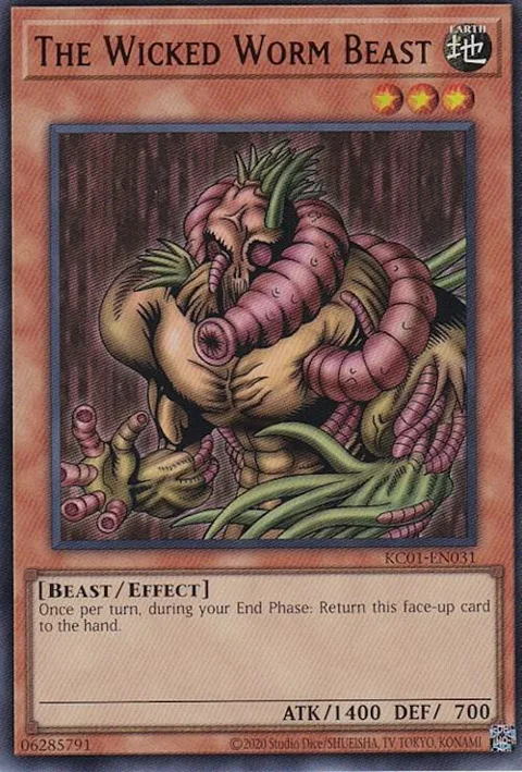 The Wicked Worm Beast KC01-EN031 Yu-Gi-Oh card from 25th Anniversary Ultimate Kaiba Set