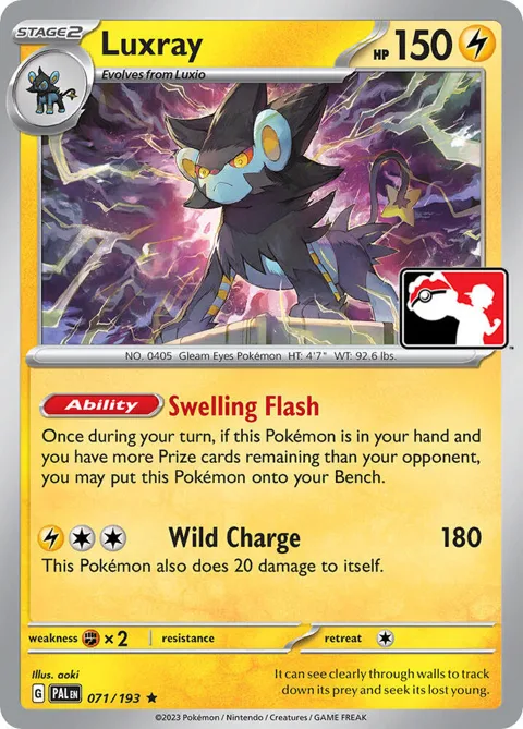 Luxray #071/193 Pokémon card from Prize Pack Series Cards