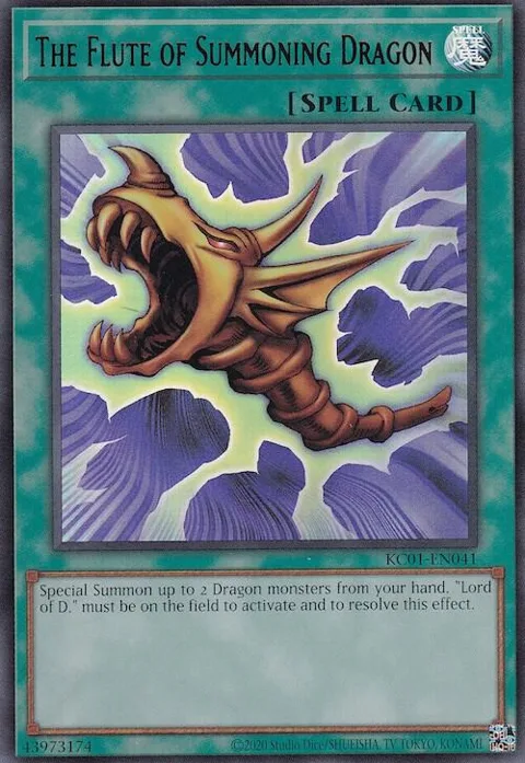 The Flute of Summoning Dragon KC01-EN041 Yu-Gi-Oh card from 25th Anniversary Ultimate Kaiba Set