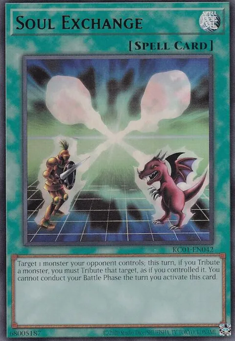 Soul Exchange KC01-EN042 Yu-Gi-Oh card from 25th Anniversary Ultimate Kaiba Set