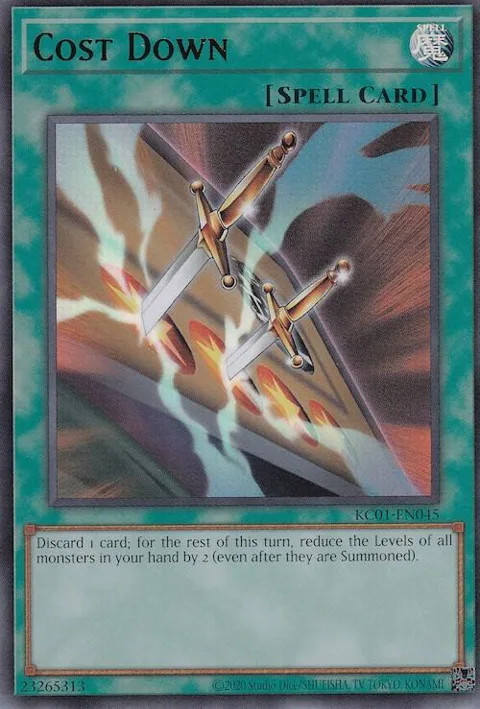 Cost Down KC01-EN045 Yu-Gi-Oh card from 25th Anniversary Ultimate Kaiba Set