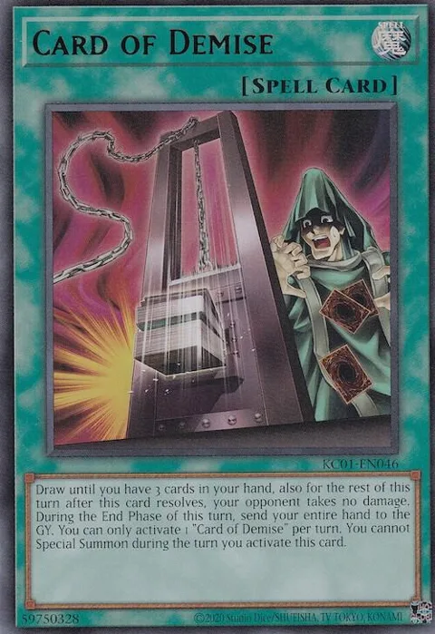 Card of Demise KC01-EN046 Yu-Gi-Oh card from 25th Anniversary Ultimate Kaiba Set
