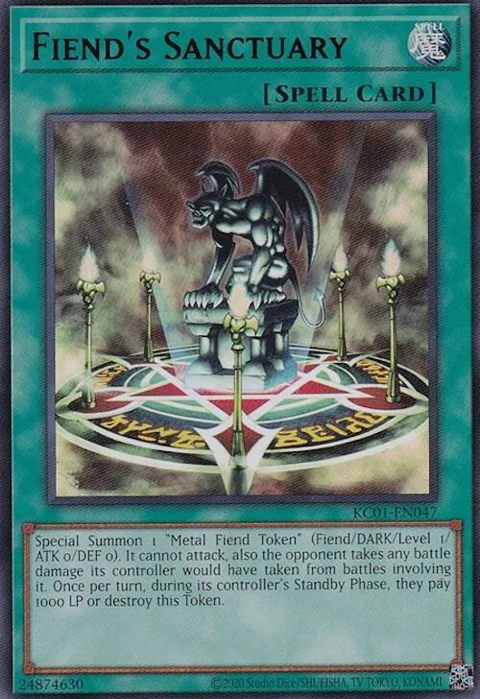 Fiend's Sanctuary Japanese Artwork KC01-EN047 Yu-Gi-Oh card from 25th Anniversary Ultimate Kaiba Set