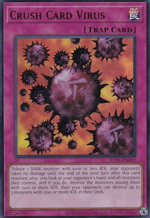 Crush Card Virus KC01-EN053 Yu-Gi-Oh card from 25th Anniversary Ultimate Kaiba Set