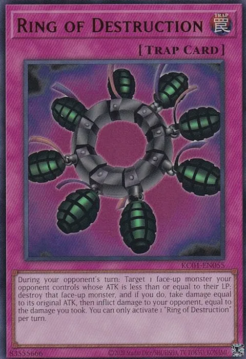 Ring of Destruction Japanese Artwork KC01-EN055 Yu-Gi-Oh card from 25th Anniversary Ultimate Kaiba Set