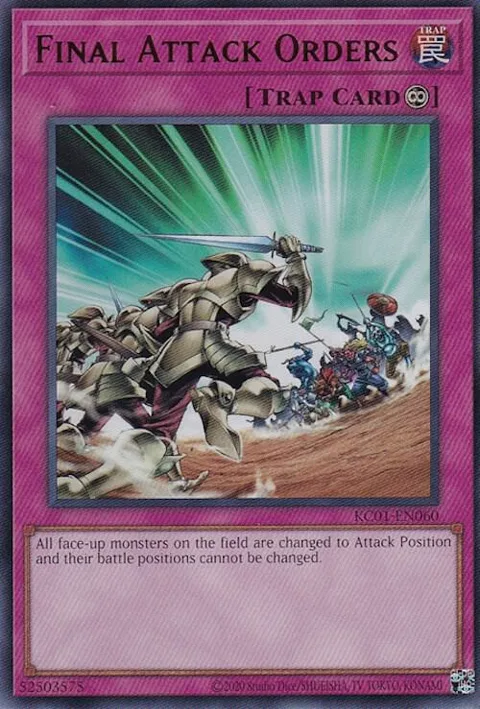 Final Attack Orders KC01-EN060 Yu-Gi-Oh card from 25th Anniversary Ultimate Kaiba Set