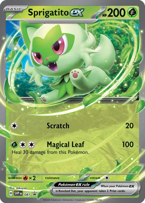 Sprigatito ex #087 Holofoil Pokémon card from Scarlet & Violet Promo Cards