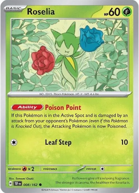 Roselia #008/162 Pokémon card from Temporal Forces