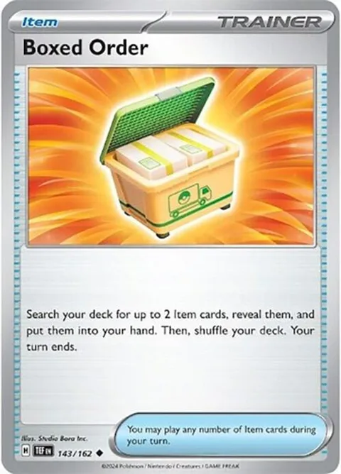 Boxed Order #143/162 Pokémon card from Temporal Forces
