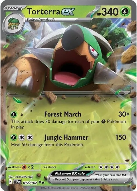 Torterra ex #012/162 Holofoil Pokémon card from Temporal Forces