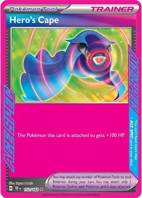 Hero's Cape #152/162 Holofoil Pokémon card from Temporal Forces