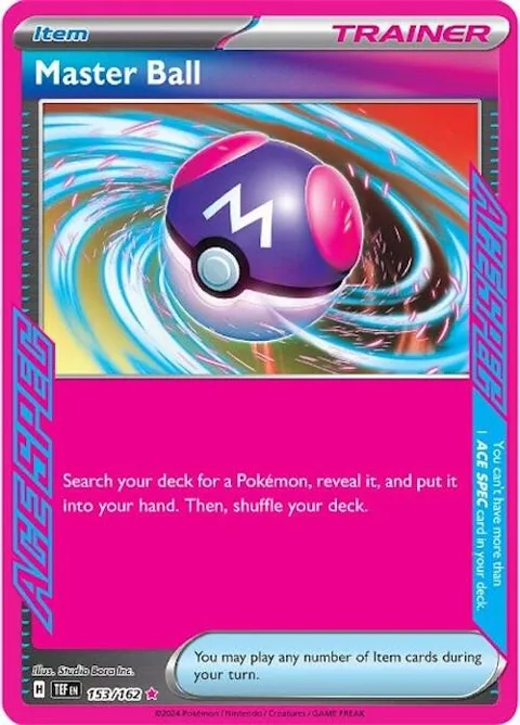 Master Ball #153/162 Holofoil Pokémon card from Temporal Forces