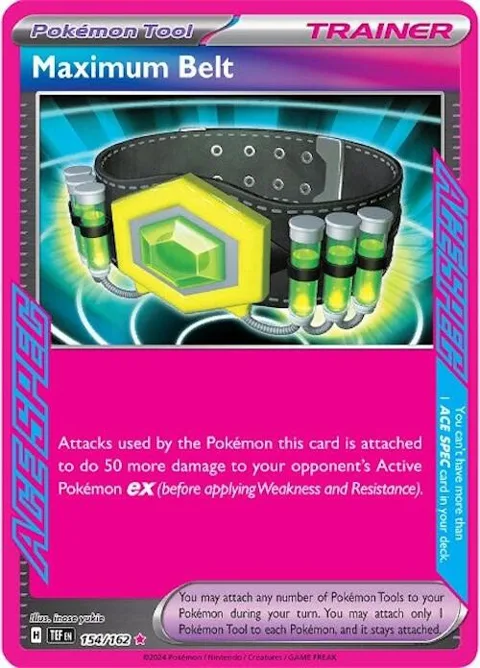 Maximum Belt #154/162 Holofoil Pokémon card from Temporal Forces