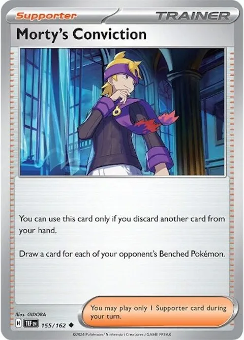Morty's Conviction #155/162 Pokémon card from Temporal Forces