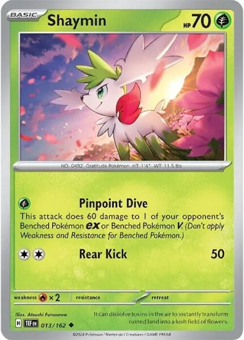 Shaymin #013/162 Reverse Holofoil Pokémon card from Temporal Forces