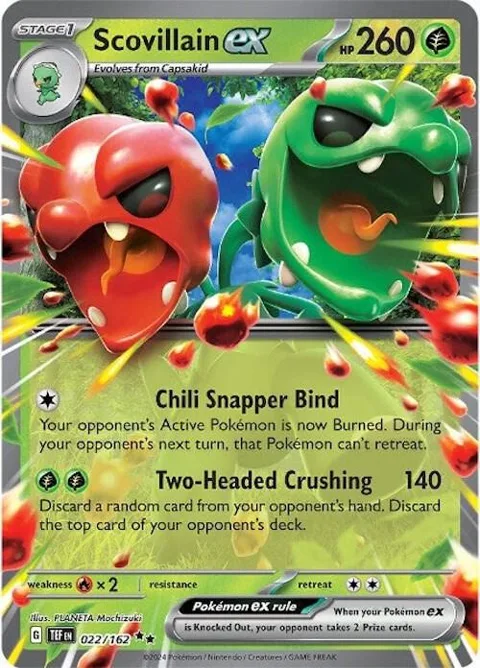 Scovillain ex #022/162 Holofoil Pokémon card from Temporal Forces