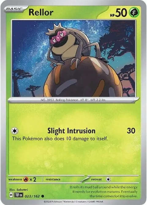 Rellor #023/162 Pokémon card from Temporal Forces