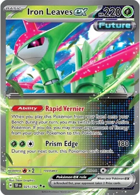 Iron Leaves ex #025/162 Holofoil Pokémon card from Temporal Forces