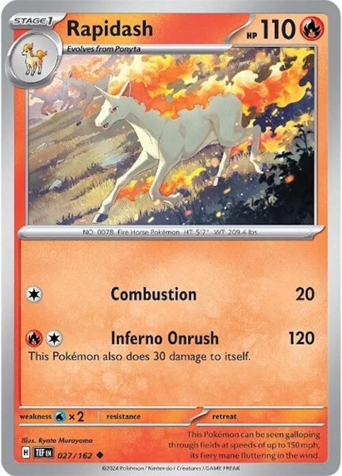Rapidash #027/162 Pokémon card from Temporal Forces