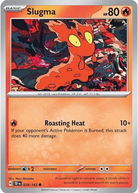 Slugma #028/162 Reverse Holofoil Pokémon card from Temporal Forces
