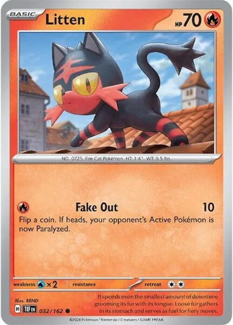 Litten #032/162 Pokémon card from Temporal Forces
