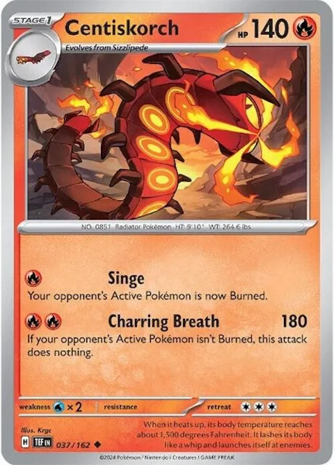 Centiskorch #037/162 Pokémon card from Temporal Forces