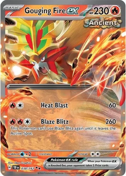 Gouging Fire ex #038/162 Holofoil Pokémon card from Temporal Forces