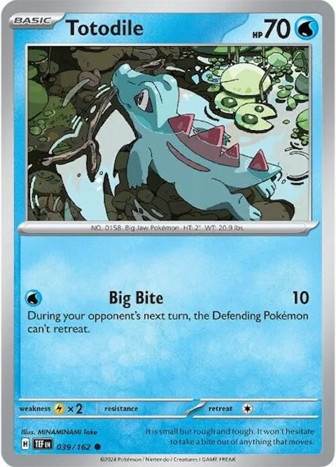 Totodile #039/162 Reverse Holofoil Pokémon card from Temporal Forces