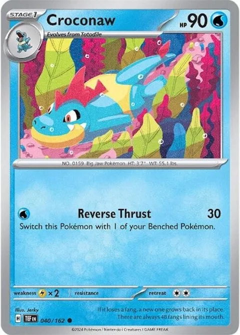 Croconaw #040/162 Pokémon card from Temporal Forces