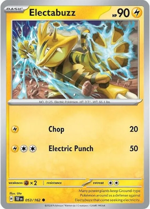 Electabuzz #053/162 Pokémon card from Temporal Forces